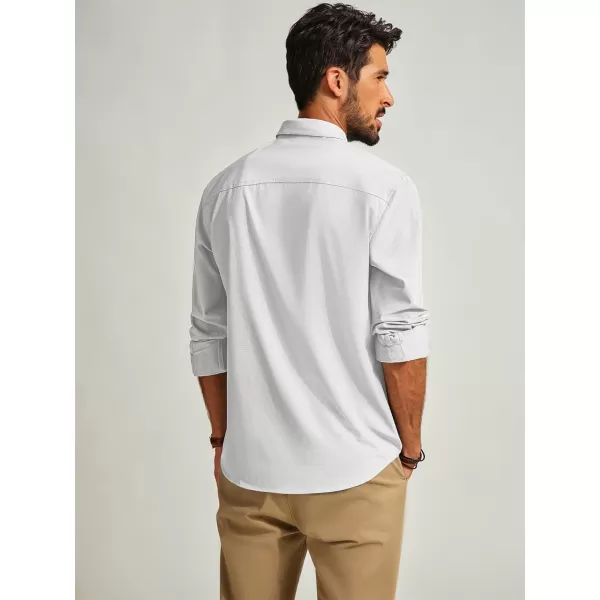 PJ PAUL JONES Mens Long Sleeve Button Down Shirts Wrinkle Free Stretch Untucked Dress Shirts Business Casual Shirt