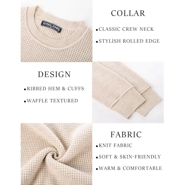 PJ PAUL JONES Mens Sweater Crewneck Knit Sweaters Casual Waffle Pullover Sweater for Men