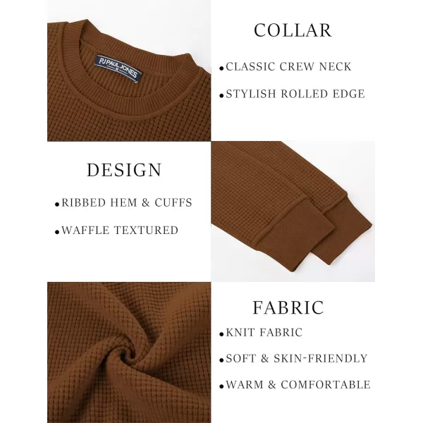 PJ PAUL JONES Mens Sweater Crewneck Knit Sweaters Casual Waffle Pullover Sweater for Men