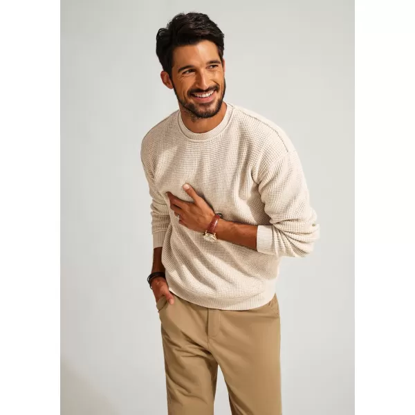 PJ PAUL JONES Mens Sweater Crewneck Knit Sweaters Casual Waffle Pullover Sweater for Men