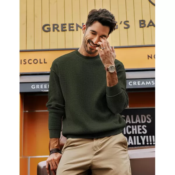PJ PAUL JONES Mens Sweater Crewneck Knit Sweaters Casual Waffle Pullover Sweater for Men