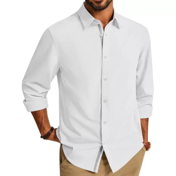 PJ PAUL JONES Mens Dress Shirts Wrinkle Free Stretch Button Down Shirt Casual Long Sleeve Business Shirts