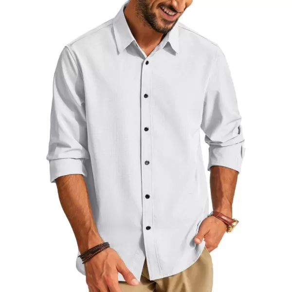 PJ PAUL JONES Mens Long Sleeve Button Down Shirts Wrinkle Free Stretch Untucked Dress Shirts Business Casual Shirt
