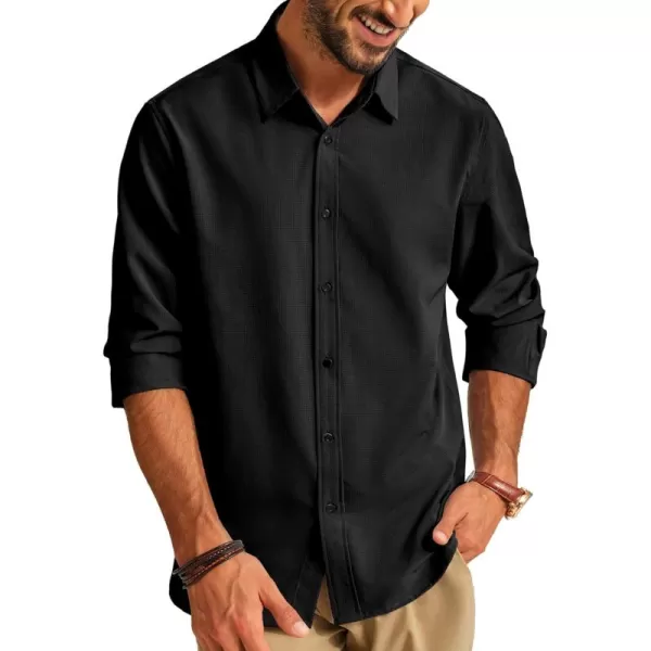 PJ PAUL JONES Mens Long Sleeve Button Down Shirts Wrinkle Free Stretch Untucked Dress Shirts Business Casual Shirt