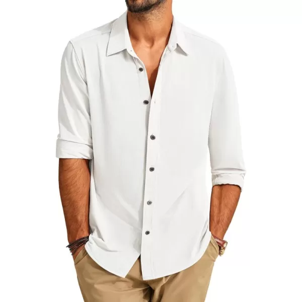 PJ PAUL JONES Mens Stretch Wrinkle Free Dress Shirts Long Sleeve Button Down Shirt Slim Fit Formal Shirts