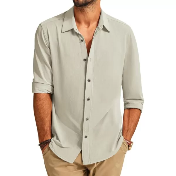 PJ PAUL JONES Mens Stretch Wrinkle Free Dress Shirts Long Sleeve Button Down Shirt Slim Fit Formal Shirts