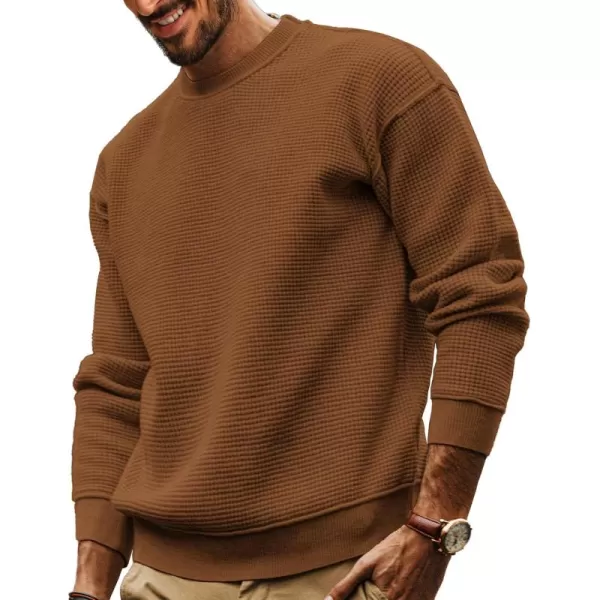 PJ PAUL JONES Mens Sweater Crewneck Knit Sweaters Casual Waffle Pullover Sweater for Men