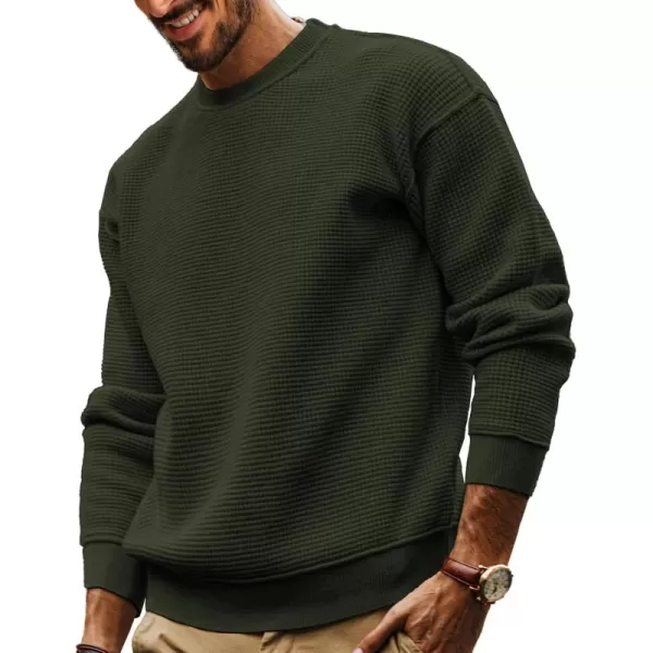 PJ PAUL JONES Mens Sweater Crewneck Knit Sweaters Casual Waffle Pullover Sweater for Men