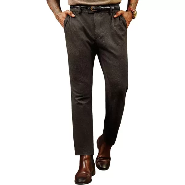 PJ PAUL JONES Men's Vintage Dress Pants Stretch Herringbone Knit Tapered Pants Casual Business Suit Trousers