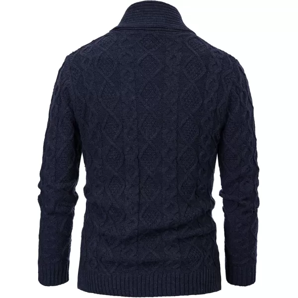 PJ PAUL JONES Men's Shawl Collar Cardigan Sweaters Cable Knitted Aran Sweater with Buttons