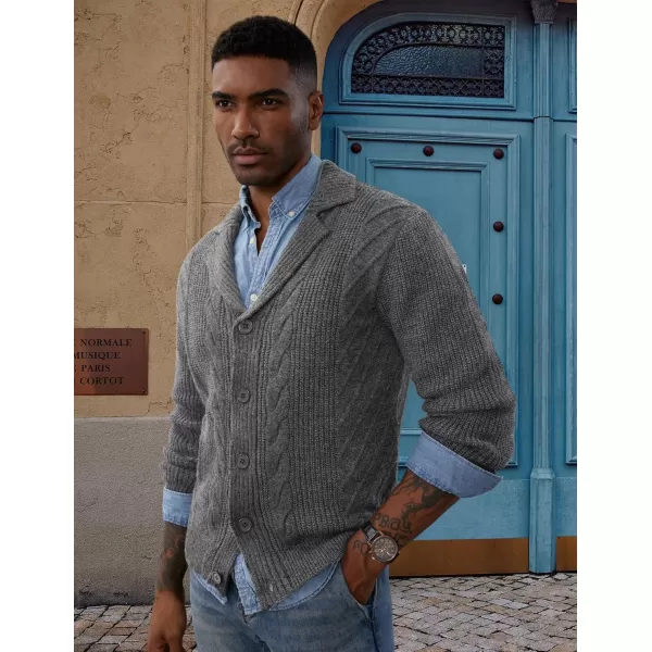PJ PAUL JONES Men's Shawl Collar Cardigan Sweater Winter Thermal Cable Knitted Twisted Cardigans