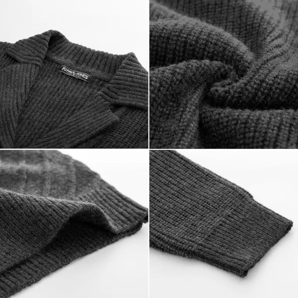 PJ PAUL JONES Men's Shawl Collar Cardigan Sweater Winter Thermal Cable Knitted Twisted Cardigans