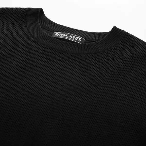 PJ PAUL JONES Men's T-Shirts Casual Knit Short Sleeve Crewneck Honeycomb Waffle Solid Knitted Pullover Tees
