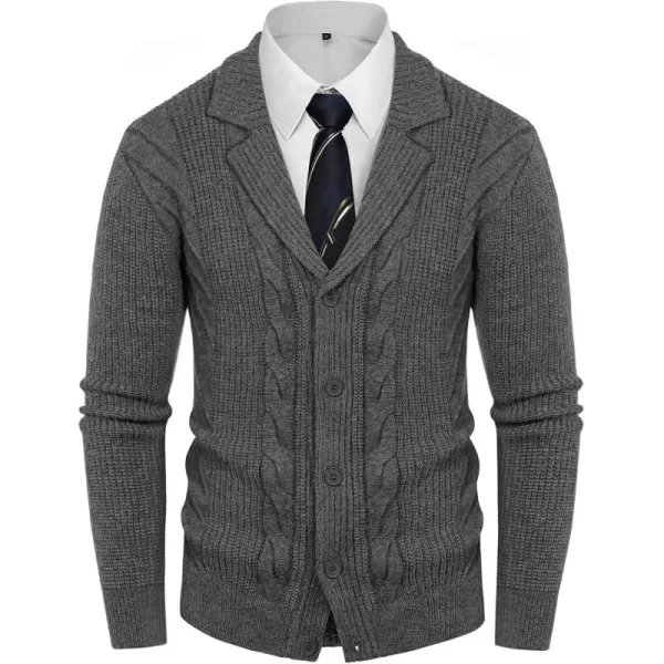 PJ PAUL JONES Men's Shawl Collar Cardigan Sweater Winter Thermal Cable Knitted Twisted Cardigans