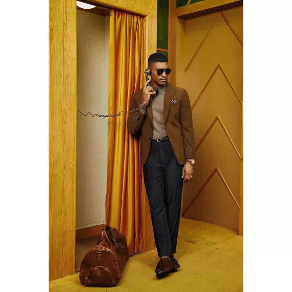 PJ PAUL JONES Men Trousers Vintage Tweed Pants Herringbone Pleated Pant