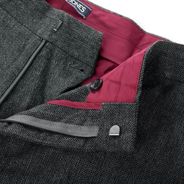 PJ PAUL JONES Men Trousers Vintage Tweed Pants Herringbone Pleated Pant