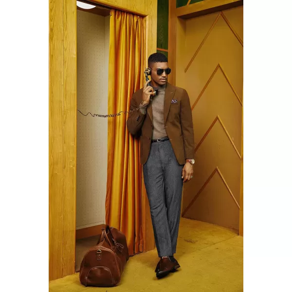 PJ PAUL JONES Men Trousers Vintage Tweed Pants Herringbone Pleated Pant