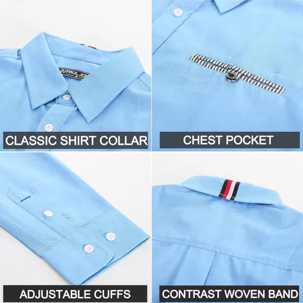 PJ PAUL JONES Men's Button Down Shirts Casual Long Sleeve Cotton Oxford Shirt with Pocket