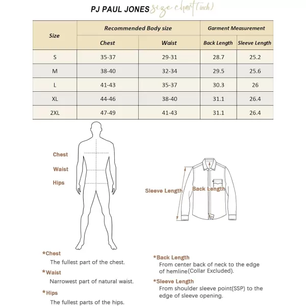 PJ PAUL JONES Men's Button Down Shirts Casual Long Sleeve Cotton Oxford Shirt with Pocket