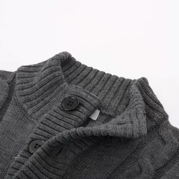 PJ PAUL JONES Men's Cardigan Sweaters Stand Collar Cable Knit Button Sweater