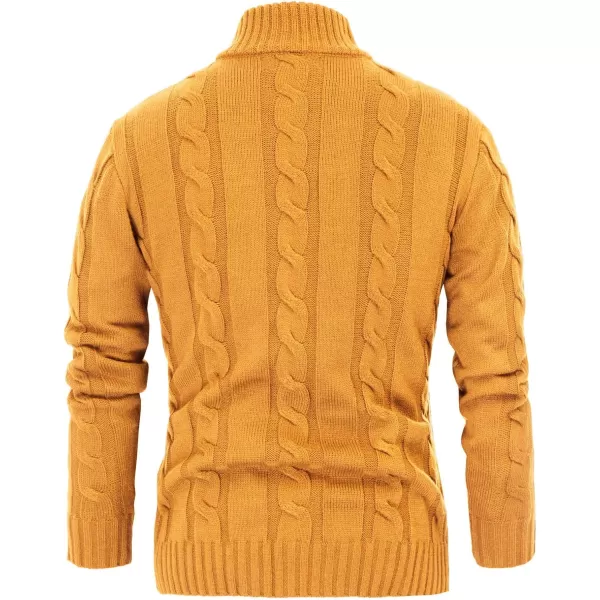 PJ PAUL JONES Men's Cardigan Sweaters Stand Collar Cable Knit Button Sweater