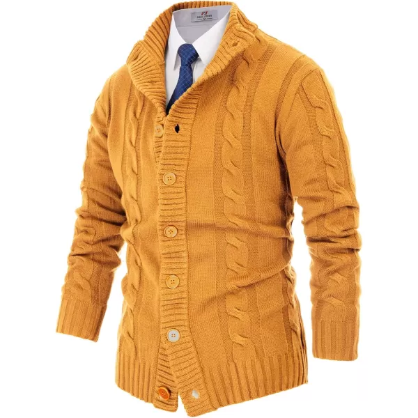 PJ PAUL JONES Men's Cardigan Sweaters Stand Collar Cable Knit Button Sweater