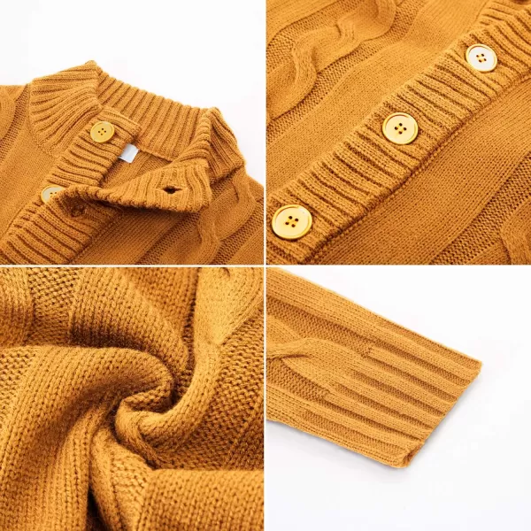 PJ PAUL JONES Men's Cardigan Sweaters Stand Collar Cable Knit Button Sweater