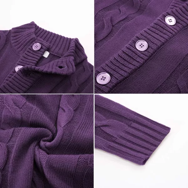 PJ PAUL JONES Men's Cardigan Sweaters Stand Collar Cable Knit Button Sweater
