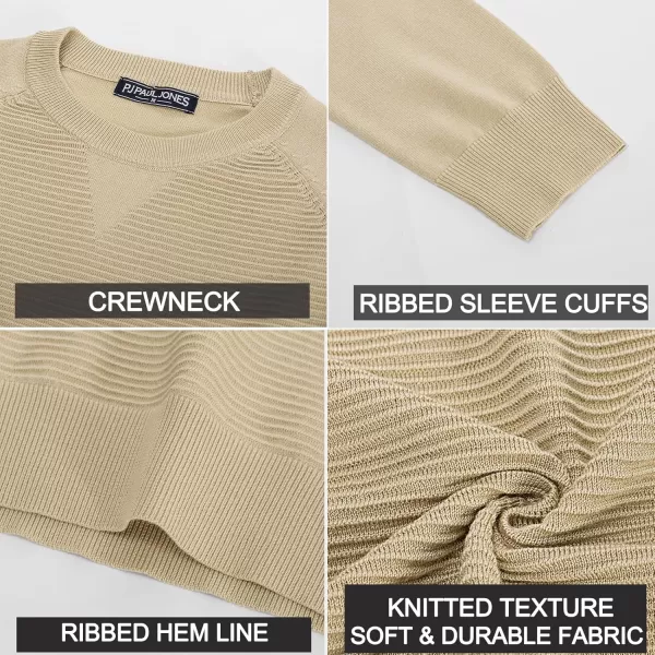 PJ PAUL JONES Men's Crewneck Pullover Sweater Textured Knitted Sweaters Long Sleeve Knitted Jumper