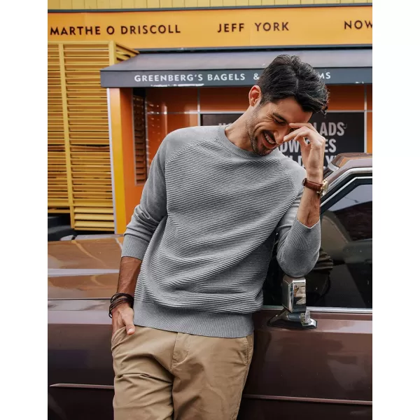 PJ PAUL JONES Men's Crewneck Pullover Sweater Textured Knitted Sweaters Long Sleeve Knitted Jumper
