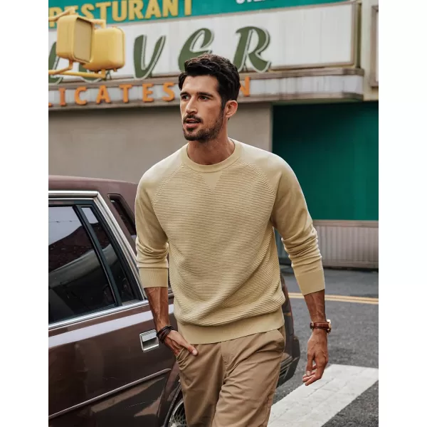 PJ PAUL JONES Men's Crewneck Pullover Sweater Textured Knitted Sweaters Long Sleeve Knitted Jumper