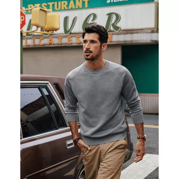 PJ PAUL JONES Men's Crewneck Pullover Sweater Textured Knitted Sweaters Long Sleeve Knitted Jumper