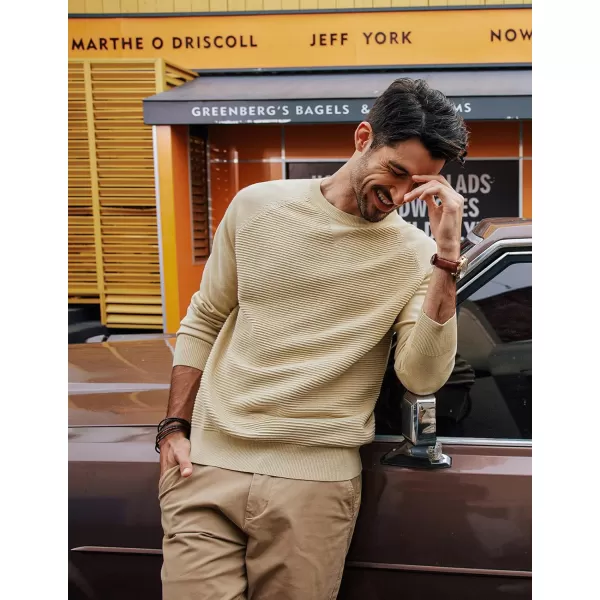 PJ PAUL JONES Men's Crewneck Pullover Sweater Textured Knitted Sweaters Long Sleeve Knitted Jumper