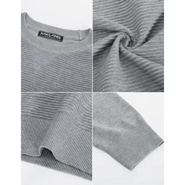 PJ PAUL JONES Men's Crewneck Pullover Sweater Textured Knitted Sweaters Long Sleeve Knitted Jumper
