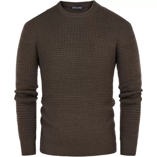 PJ PAUL JONES Mens Crewneck Pullover Sweater Waffle Textured Long Sleeve Knitted Sweaters
