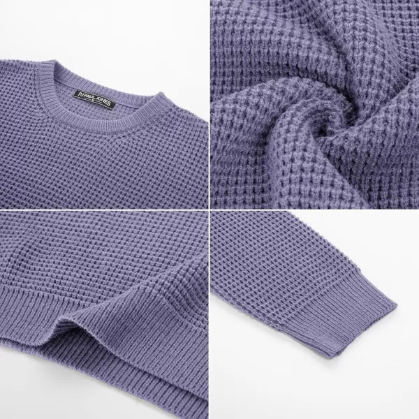 PJ PAUL JONES Mens Crewneck Pullover Sweater Waffle Textured Long Sleeve Knitted Sweaters