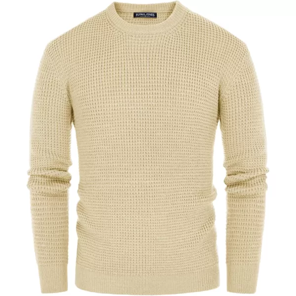 PJ PAUL JONES Mens Crewneck Pullover Sweater Waffle Textured Long Sleeve Knitted Sweaters