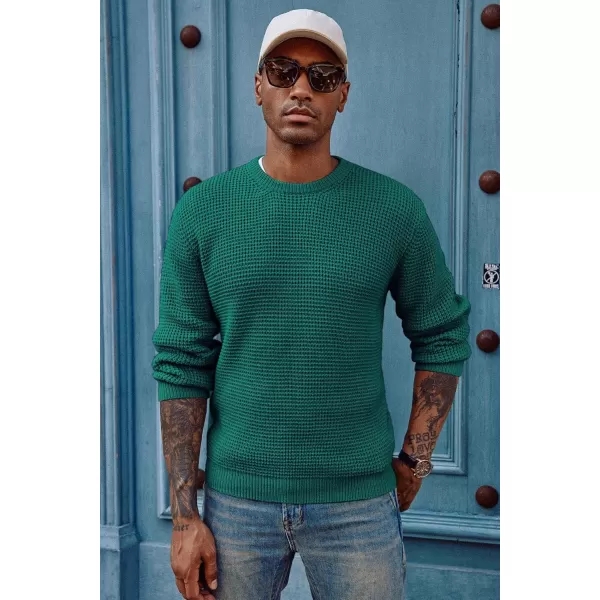 PJ PAUL JONES Mens Crewneck Pullover Sweater Waffle Textured Long Sleeve Knitted Sweaters
