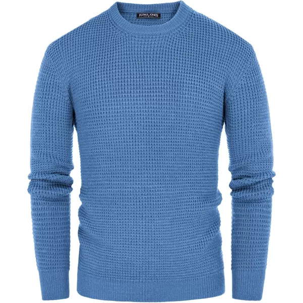 PJ PAUL JONES Mens Crewneck Pullover Sweater Waffle Textured Long Sleeve Knitted Sweaters