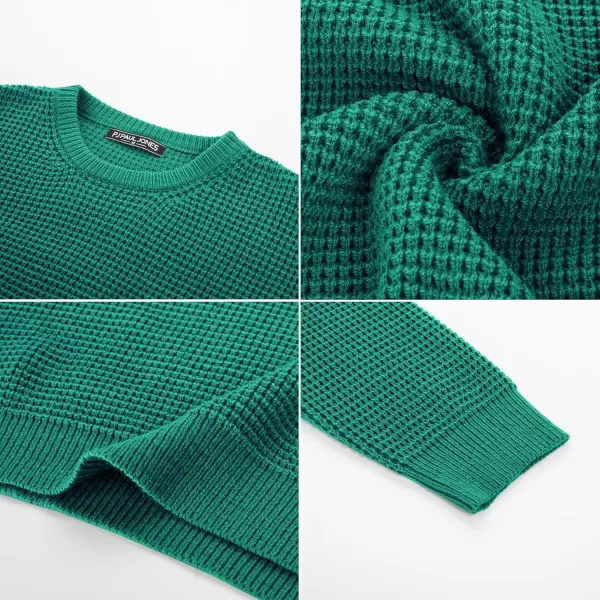 PJ PAUL JONES Mens Crewneck Pullover Sweater Waffle Textured Long Sleeve Knitted Sweaters