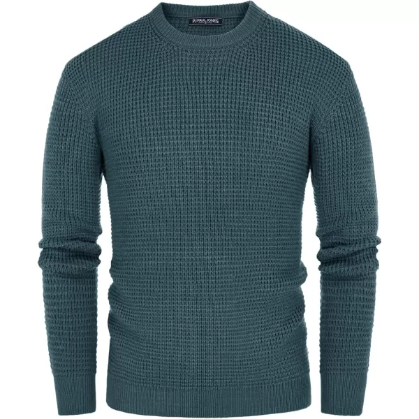PJ PAUL JONES Mens Crewneck Pullover Sweater Waffle Textured Long Sleeve Knitted Sweaters