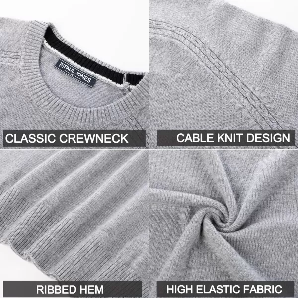 PJ PAUL JONES Men's Crewneck Sweaters Wool Knit Raglan Sleeves Pullover Shirt Casual Sweatshirts