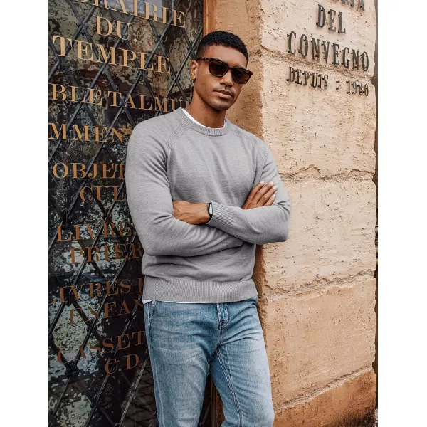 PJ PAUL JONES Men's Crewneck Sweaters Wool Knit Raglan Sleeves Pullover Shirt Casual Sweatshirts
