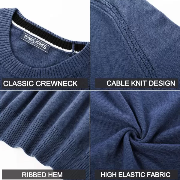 PJ PAUL JONES Men's Crewneck Sweaters Wool Knit Raglan Sleeves Pullover Shirt Casual Sweatshirts
