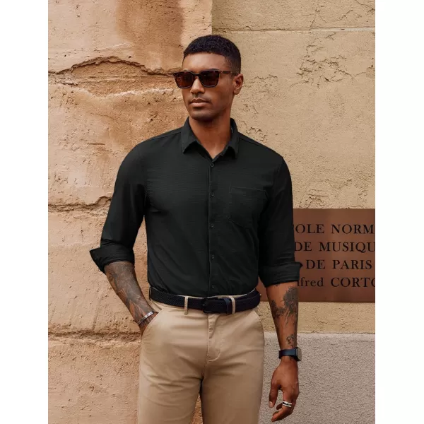 PJ PAUL JONES Men's Long Sleeve Wrinkle Free Shirts Stretch Button Up Dress Shirt