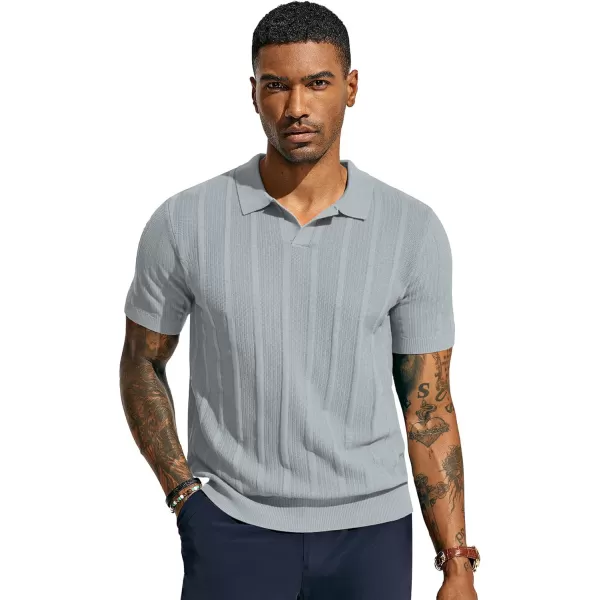 PJ PAUL JONES Mens Polo Shirts Textured Knit V-neck Summer Shirts
