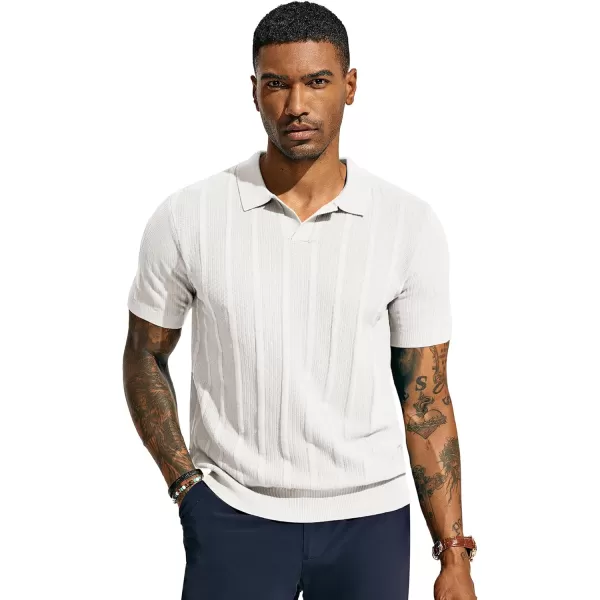 PJ PAUL JONES Mens Polo Shirts Textured Knit V-neck Summer Shirts