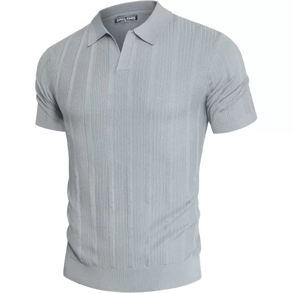 PJ PAUL JONES Mens Polo Shirts Textured Knit V-neck Summer Shirts