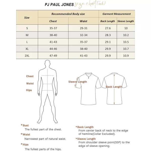 PJ PAUL JONES Mens Polo Shirts Textured Knit V-neck Summer Shirts
