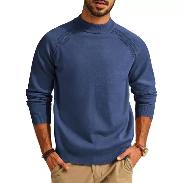 PJ PAUL JONES Sweaters for Men Mockneck Knit Jumper Sweater with Raglan Sleeve